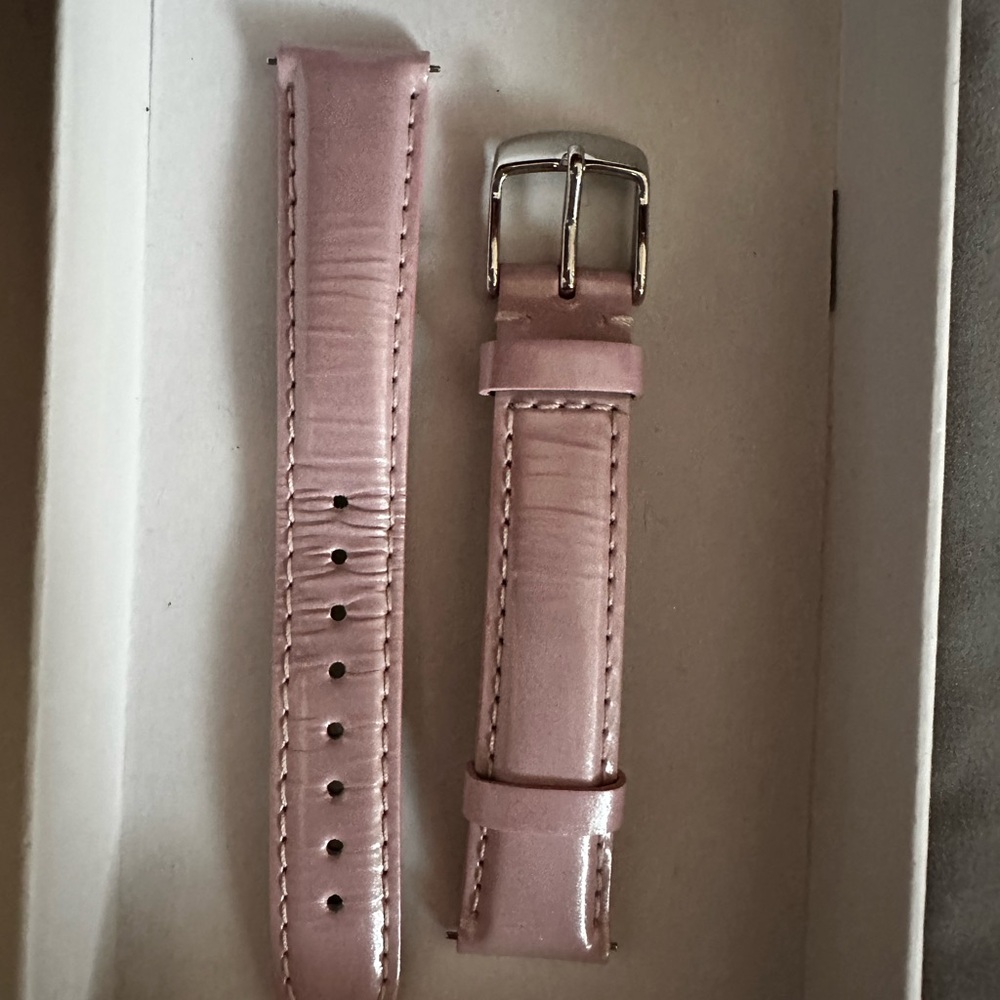 Michele pink patent leather watch strap accessory